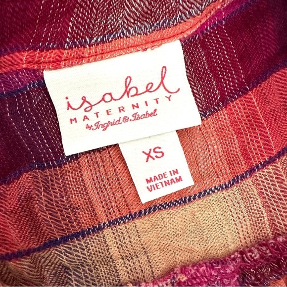 Isabel Maternity by Ingrid & Isabel Pink and Orange Plaid Button-Down Tunic - Picture 9 of 10